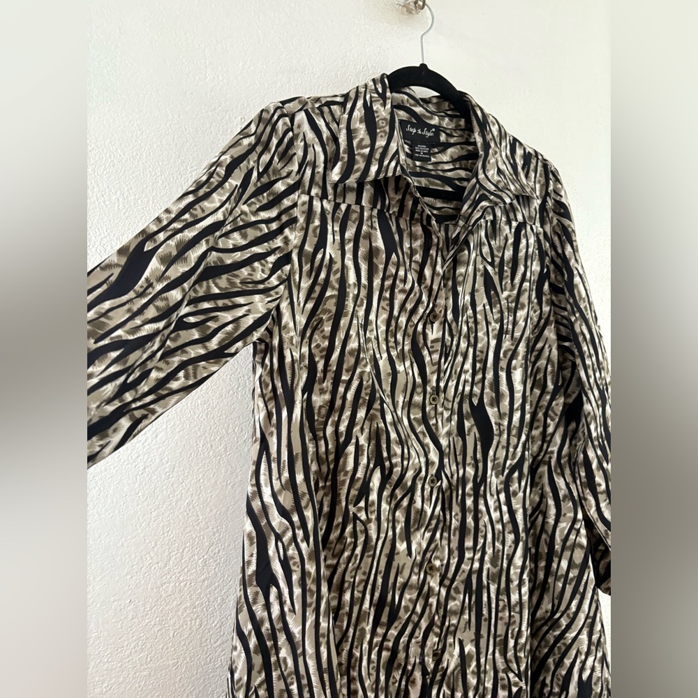 Step in Style asymmetric lagenlook tunic with a patchwork print size M - Picture 4 of 8